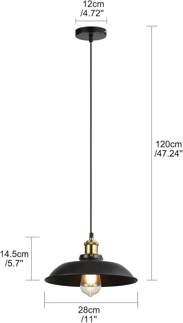 Alt view image 6 of 7 - 3 Pack Black Farmhouse Pendant Ceiling Light