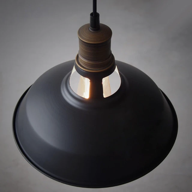 Alt view image 7 of 7 - CLAXY Farmhouse Barn Pendant Light Black 1-Light Hardwired Hanging Light