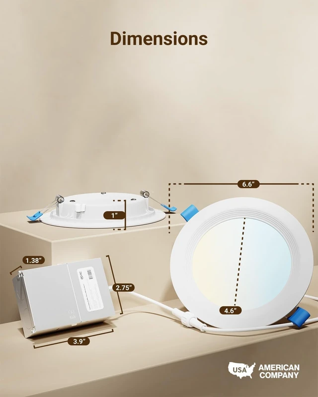 Alt view image 6 of 7 - Sunco 12 Pack 6 Inch Canless LED Recessed Lights, 5CCT, 14W, Dimmable