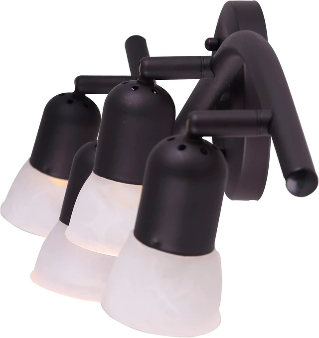 Alt view image 2 of 7 - Canarm James 4-Light Ceiling or Wall Fixture, Oil Rubbed Bronze with Alabaster Glass, Modern Nautical Lighting for Bedroom Hallway, Entryway