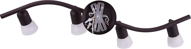 Alt view image 3 of 7 - Canarm James 4-Light Ceiling or Wall Fixture, Oil Rubbed Bronze with Alabaster Glass, Modern Nautical Lighting for Bedroom Hallway, Entryway