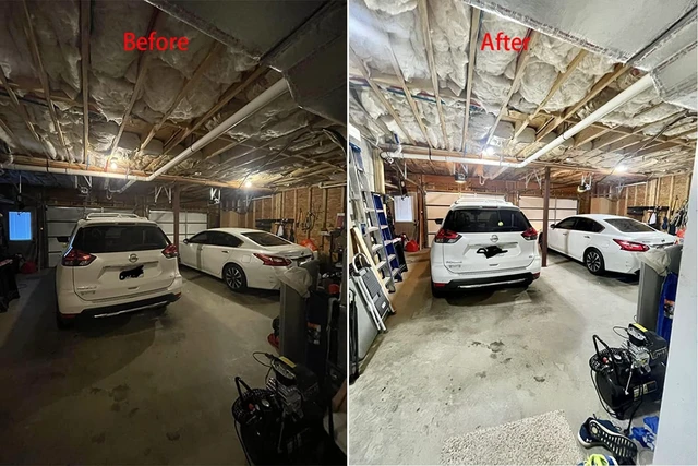 Alt view image 5 of 6 - Garage Lights Led, Deformable Design with Adjustable Panels,150W 15000LM 6500K E26/E27 Screw Base, Super Bright Shop Lighting, 2 Pack