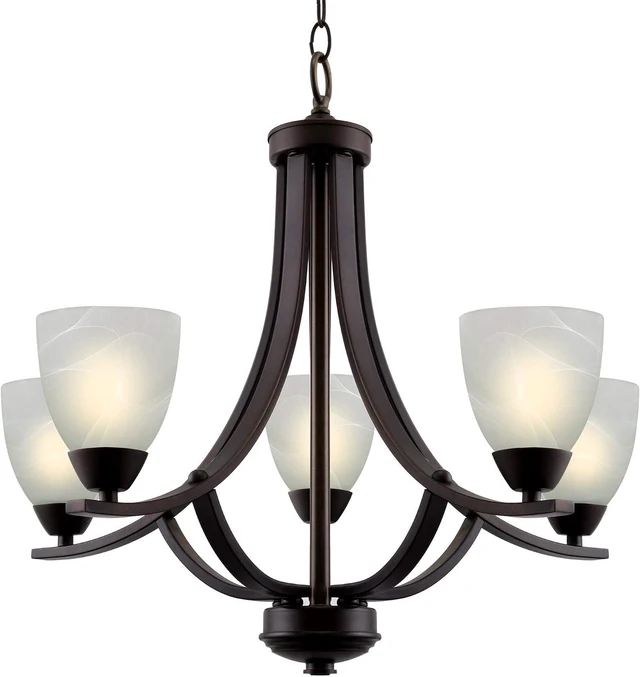 Main image of Kira Home Weston 24" Large Modern Transitional 5-Light Chandelier