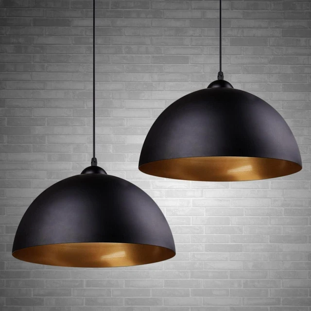 Main image of 2 Pack Black Pendant Lights Kitchen Island - 11.8'' Farmhouse Hanging Light