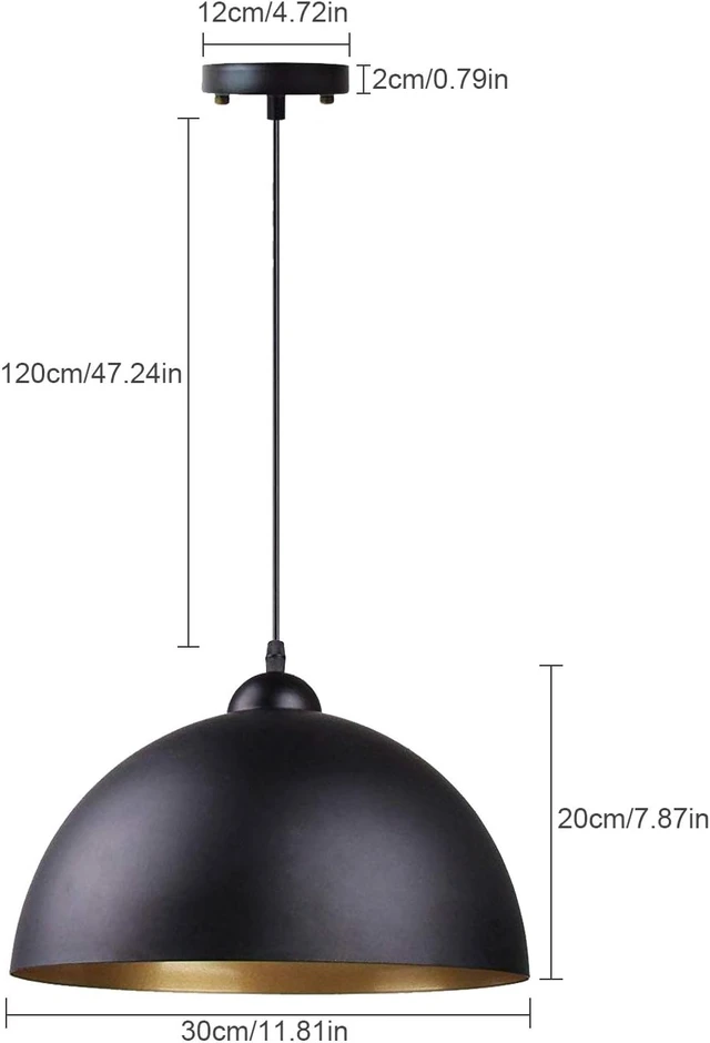 Alt view image 6 of 7 - 2 Pack Black Pendant Lights Kitchen Island - 11.8'' Farmhouse Hanging Light