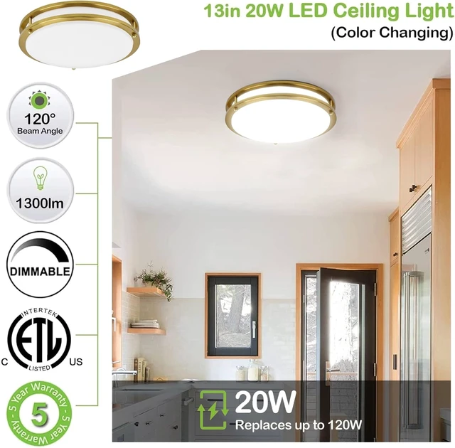 Alt view image 7 of 7 - hykolity 13 inch Flush Mount LED Ceiling Light Fixture,1300LM,5CCT