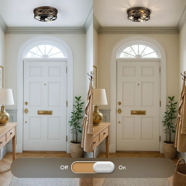 Alt view image 3 of 7 - VONLUCE Flush Mount Ceiling Light 13", 3-Light Hallway Light Fixture, 2 pcs