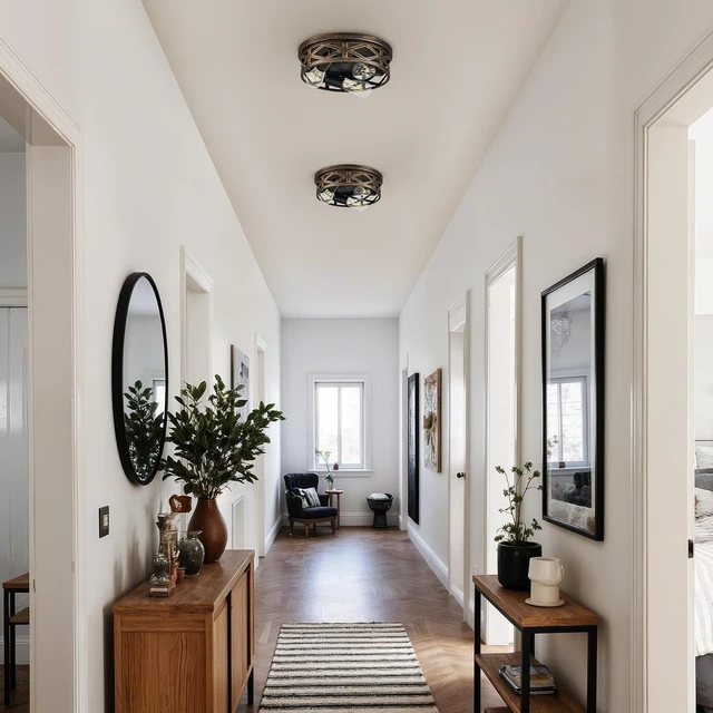Alt view image 5 of 7 - VONLUCE Flush Mount Ceiling Light 13", 3-Light Hallway Light Fixture, 2 pcs