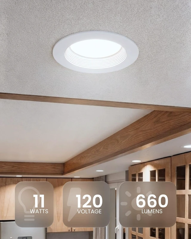 Alt view image 2 of 7 - Sunco 10 Pack 4 Inch Retrofit LED Recessed Light, 11W=60W, 5000K Daylight