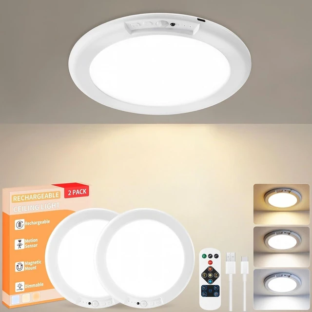 Main image of KYEKIO 2Pack Rechargeable LED Ceiling Light/Shower Light with Remote