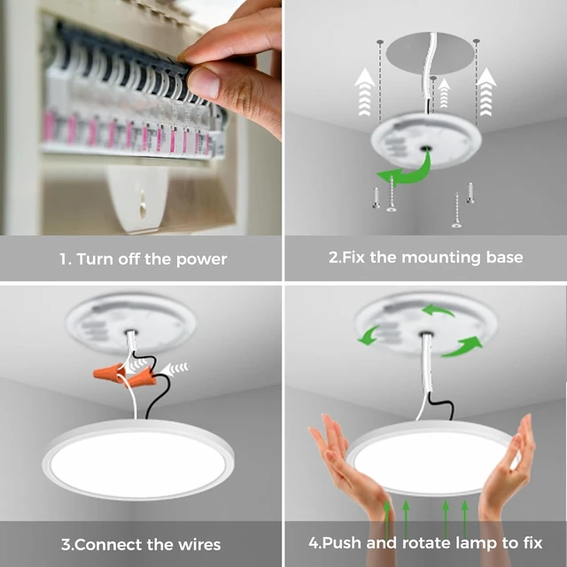Alt view image 7 of 7 - zemty 12 Inch LED Ceiling Light with Night Light 1800K, 3000K/4000K/6500K Dimmable Light Fixtures with Remote Control,24W 2400lm Flush Mount Ceiling Lamp for Bedroom LivingRoom Bathroom Kitchen-White