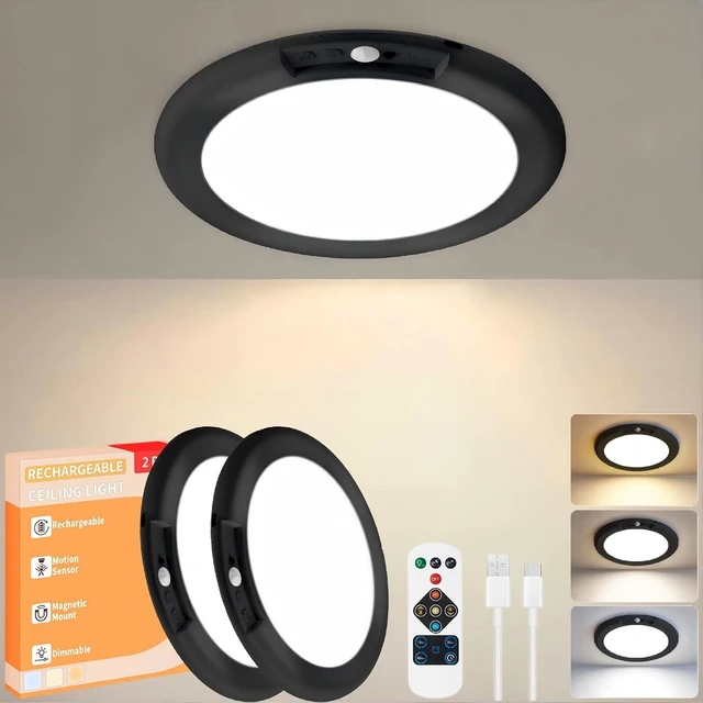 Main image of KYEKIO 2Pack Rechargeable LED Ceiling Light/Shower Light with Remote