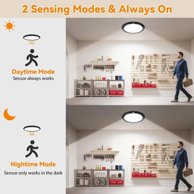 Alt view image 5 of 7 - KYEKIO 2Pack Rechargeable LED Ceiling Light/Shower Light with Remote