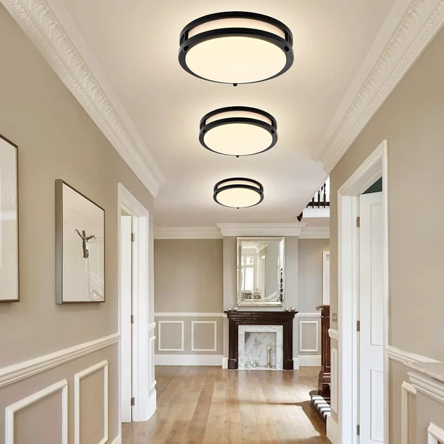 Alt view image 6 of 7 - 2-Pack 10Inch 30W LED Flush Mount Ceiling Light Fixtures Black, Ultra Bright 3200LM Dimmable Ceiling Lights, 5CCT 2700K 3000K 4000K 5000K 6500K, Ceiling Lamps for Kitchen Hallway Bedroom Bathroom