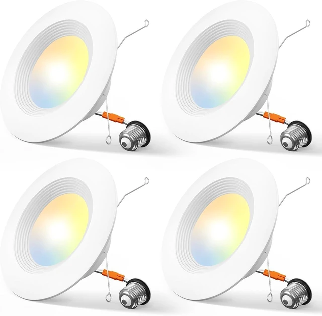 Main image of Amico 4 Pack 5/6 inch 5CCT LED Recessed Lighting, Retrofit Can Light, White