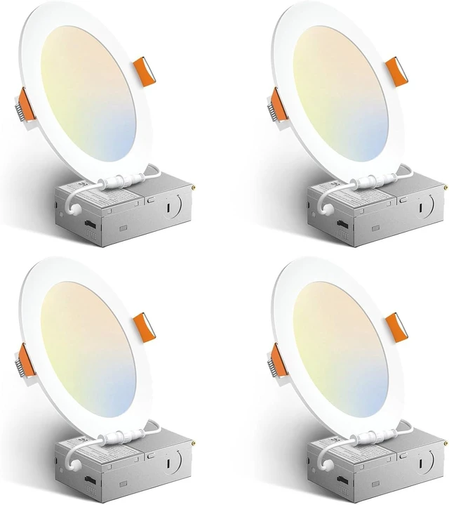Main image of Amico 4 Pack 6 Inch 5CCT Ultra-Thin LED Recessed Ceiling Light