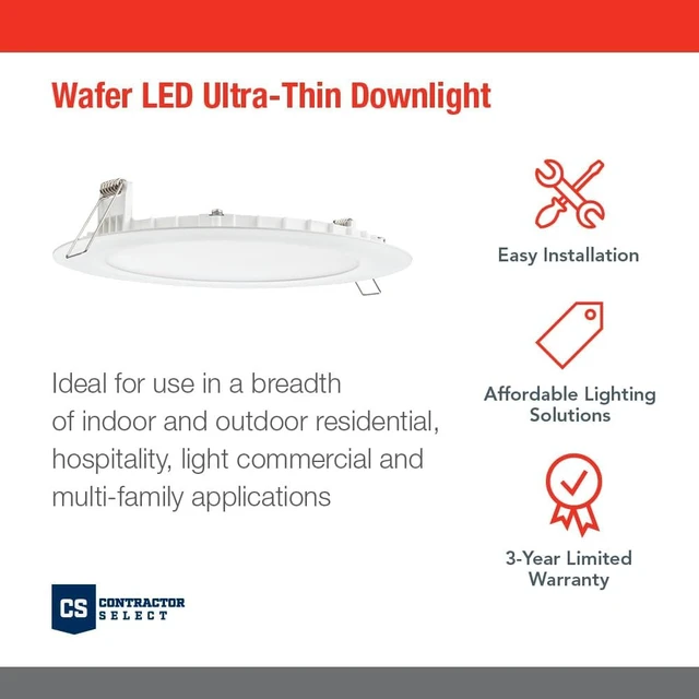 Alt view image 2 of 7 - Juno 4" LED Recessed Lights, 5-in-1 CCT, Ultra-Thin Flat Trim, White, 12-Pk