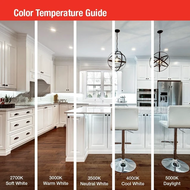 Alt view image 4 of 7 - Juno 4" LED Recessed Lights, 5-in-1 CCT, Ultra-Thin Flat Trim, White, 12-Pk