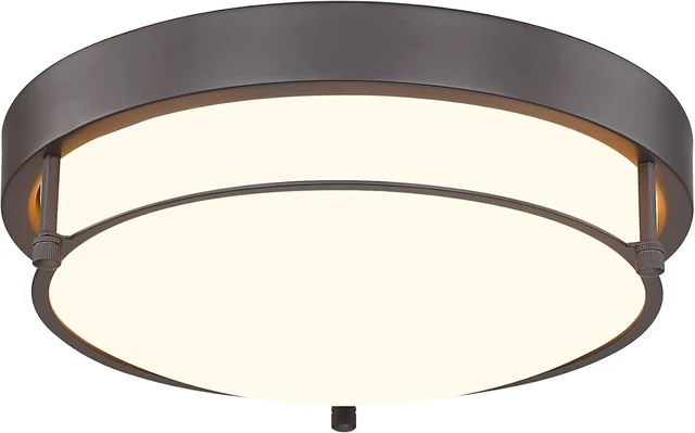 Main image of 12 inch Flush Mount Ceiling Light, 2-Light Close to Ceiling Light Fixtures with Oil Rubbed Bronze Finish for Bathroom Bedroom Kitchen Hallway, 4822-ORB