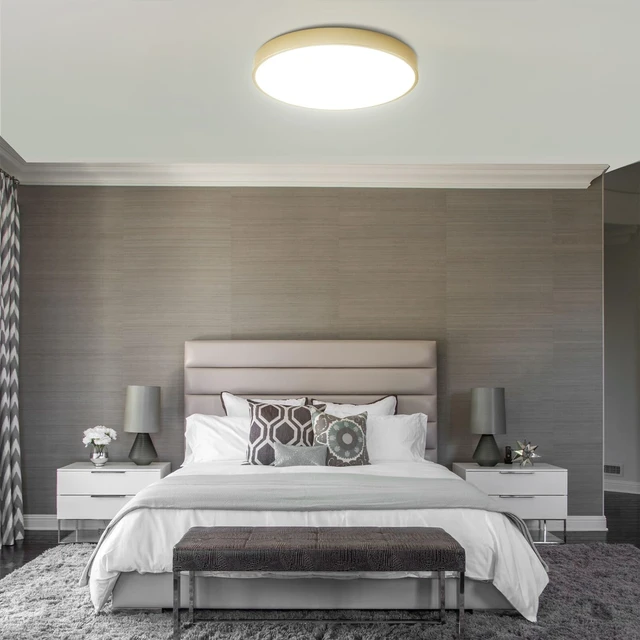 Alt view image 7 of 7 - Gold Flush Mount Ceiling Light Fixture LED,24W Bedroom Light Fixture Ceiling Mount Dimmable Set of 2,12 inch Close to Ceiling Light Fixture 5CCT for Kitchen, Bathroom, Living Room