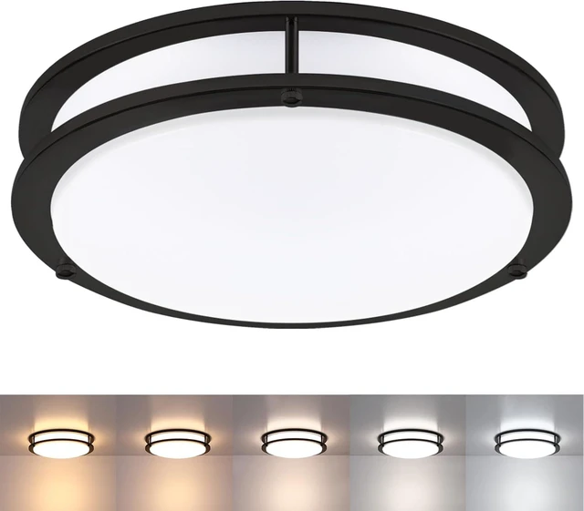 Main image of Black Flush Mount Ceiling Light, 13 Inch LED Ceiling Light Fixture with 5CCT(2700K/3000K/3500K/4000K/5000K Adjustable), 23W Saturn Flush Mount Ceiling Lighting for Kitchen Hallway Stairwell