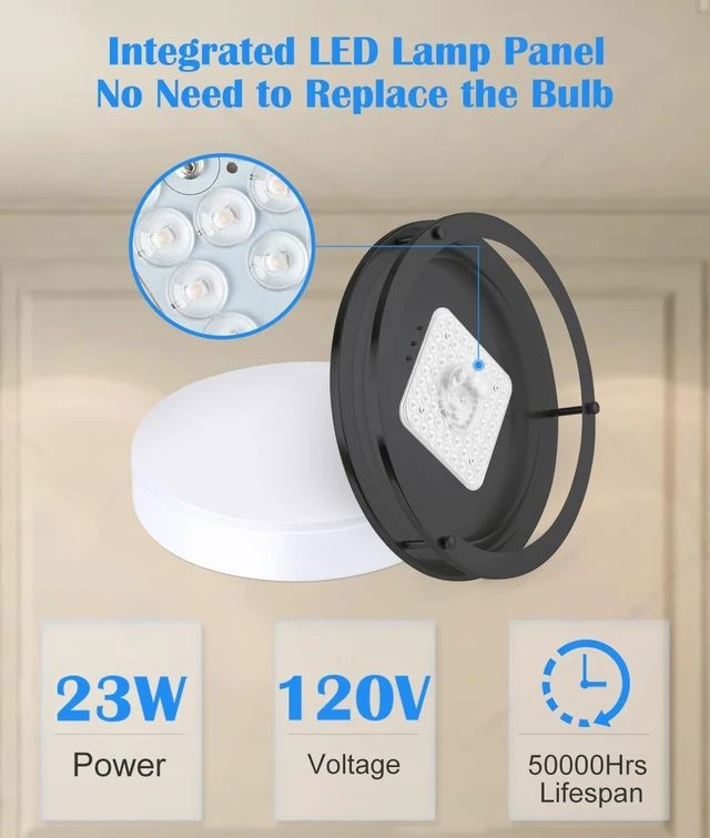 Alt view image 4 of 7 - Black Flush Mount Ceiling Light, 13 Inch LED Ceiling Light Fixture with 5CCT(2700K/3000K/3500K/4000K/5000K Adjustable), 23W Saturn Flush Mount Ceiling Lighting for Kitchen Hallway Stairwell