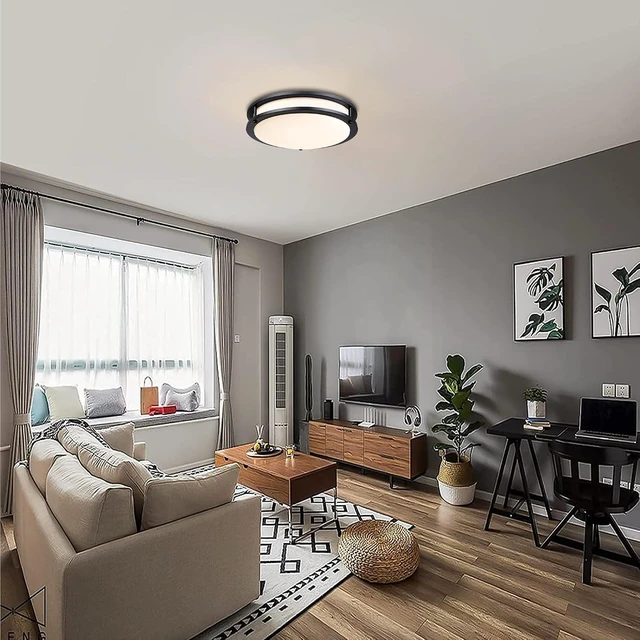Alt view image 7 of 7 - Black Flush Mount Ceiling Light, 13 Inch LED Ceiling Light Fixture with 5CCT(2700K/3000K/3500K/4000K/5000K Adjustable), 23W Saturn Flush Mount Ceiling Lighting for Kitchen Hallway Stairwell
