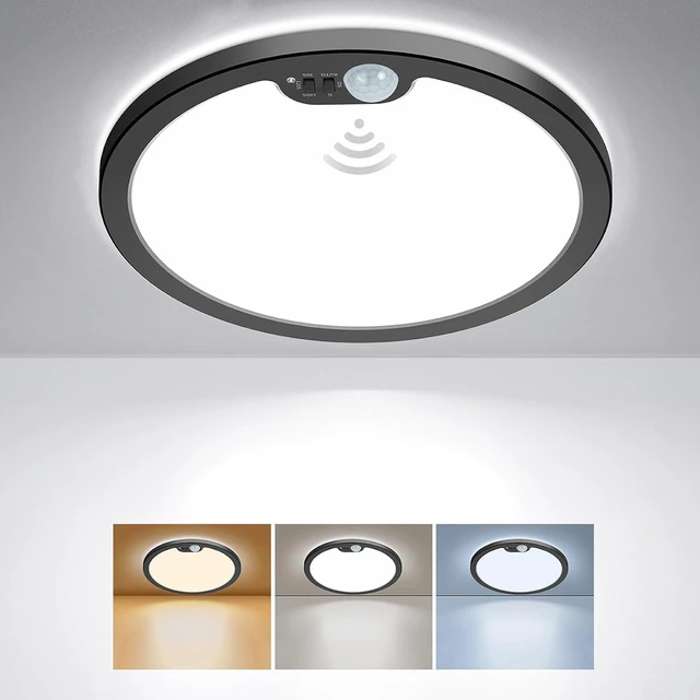 Main image of BLNAN Motion Sensor Ceiling Light Wired, 12 Inch 3000K 4000K 5000K Selectable LED Flush Mount Light Fixture, Motion Activated Light with Timer for Hallway Stair Walk-in Closet, Black Frame