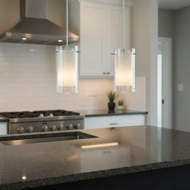 Alt view image 7 of 7 - AKEZON Pendant Lights Kitchen Island 2 Pack, Brushed Nickel, Adjust Height