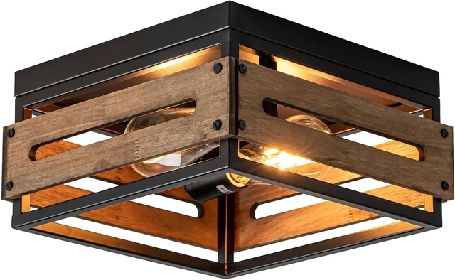 Main image of MAYNA 11.8in Farmhouse Rustic Flush Mount Ceiling Light