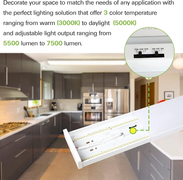 Alt view image 3 of 7 - hykolity 4FT LED Wraparound Light with 3 Wattages / 3CCT 55-75W 3000-5000K
