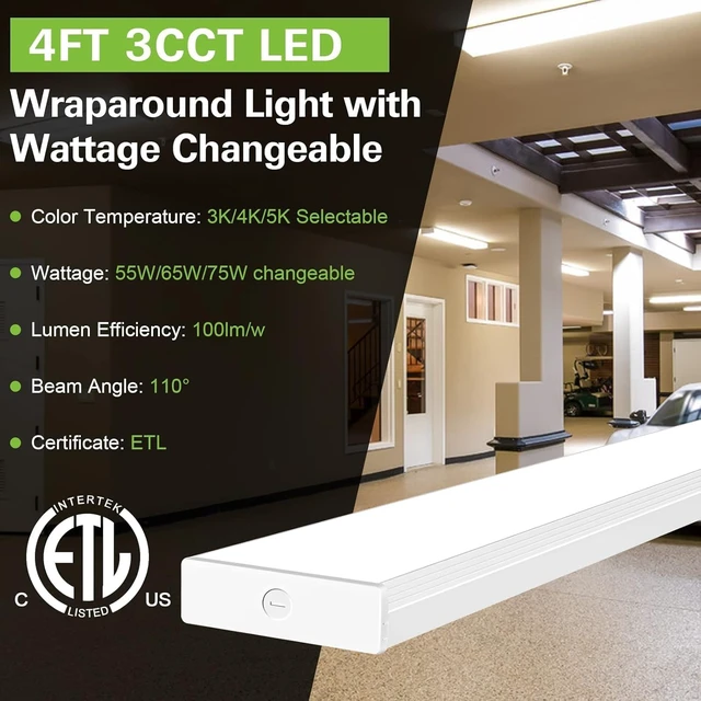 Alt view image 4 of 7 - hykolity 4FT LED Wraparound Light with 3 Wattages / 3CCT 55-75W 3000-5000K