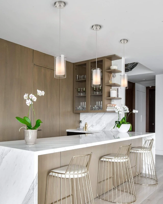 Alt view image 2 of 7 - AKEZON Pendant Lights Kitchen Island 2 Pack, Brushed Nickel, Adjust Height