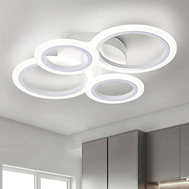 Main image of Modern LED Ceiling Light, White, 4 Rings