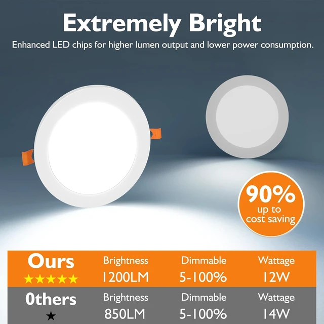 Alt view image 3 of 7 - BesLowe 6 Inch LED Recessed Ceiling Lights with Junction Box, 6 Packs