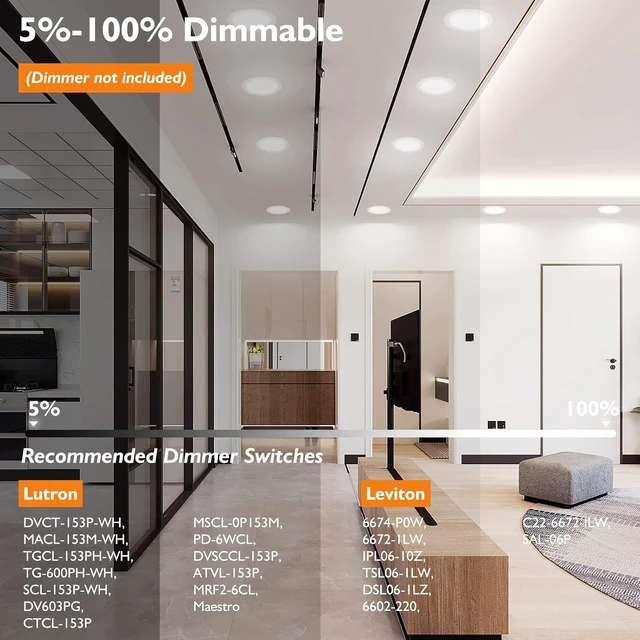 Alt view image 5 of 7 - BesLowe 6 Inch LED Recessed Ceiling Lights with Junction Box, 6 Packs