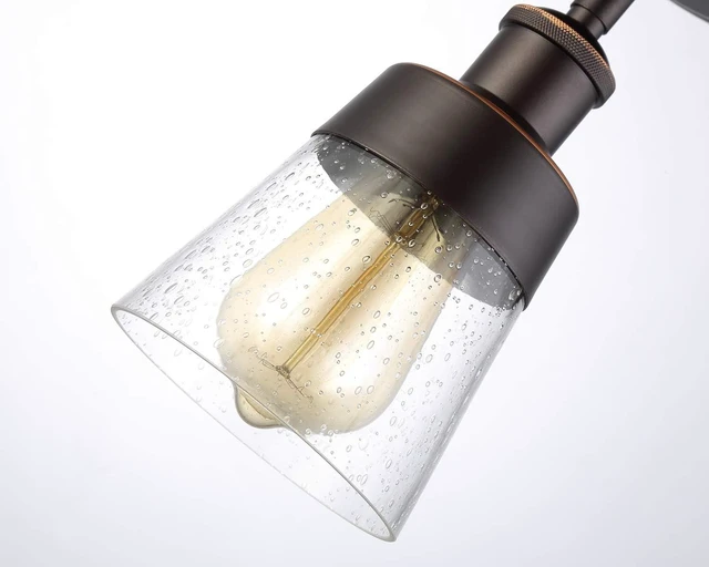 Alt view image 6 of 7 - 1-Light Rustic Farmhouse Glass Small Flush Mount Ceiling Light Fixture