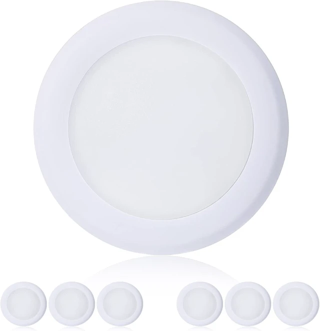 Main image of TOPELER 6Pack Dimmable LED Surface Mount Downlight, 15W 1000Lm Low Profile Ceiling Light Fixture, 5000K Daylight, Installs with Junction Box or Recessed Can, ETL-Listed