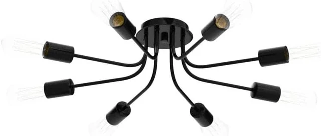 Alt view image 4 of 7 - Flush Mount Ceiling Light Fixtures, 10-Light Modern Matte Black
