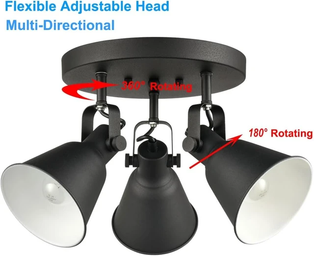Alt view image 4 of 7 - Multi-Directional Ceiling Spot Light, Adjustable Round Track Lighting