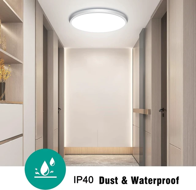 Alt view image 6 of 7 - Motion Sensor Ceiling Light Wired - 12 Inch Motion Activated Flush Mount Lighting Fixture - 24W LED Ceiling Light for Closet, Hallway, Porch, Laundry, Garage, Basements - 5000K White