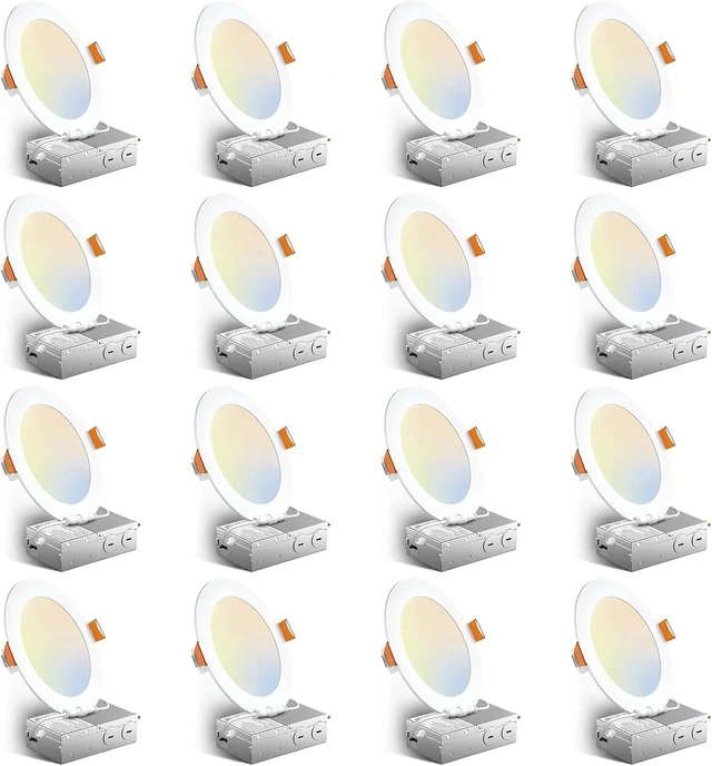 Main image of Amico 16 Pack 6 Inch 5CCT Ultra-Thin LED Recessed Ceiling Light
