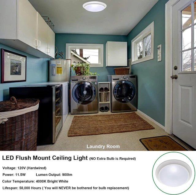 Alt view image 4 of 7 - LIT-PaTH LED Ceiling Light Fixture, Damp Location Rated, Dimmable, 7 Inch