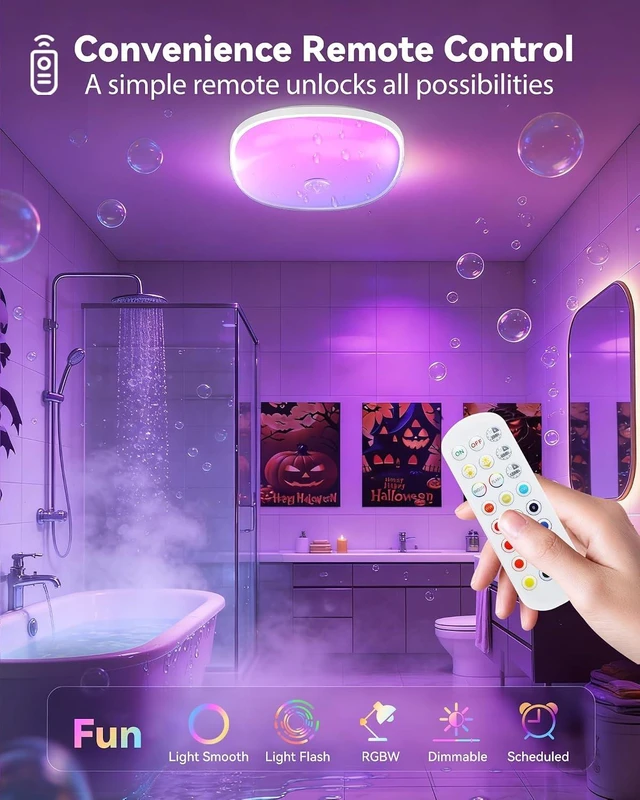 Alt view image 4 of 7 - 2Pack IP65 Waterproof Rechargeable Shower Light - 6 300LM, Multicolor