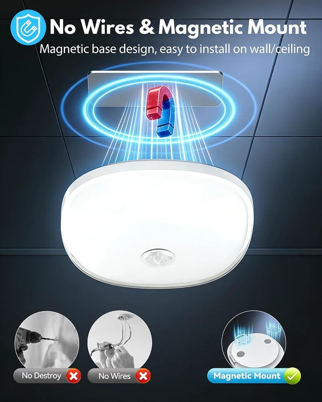 Alt view image 7 of 7 - 2Pack IP65 Waterproof Rechargeable Shower Light - 6 300LM, Multicolor