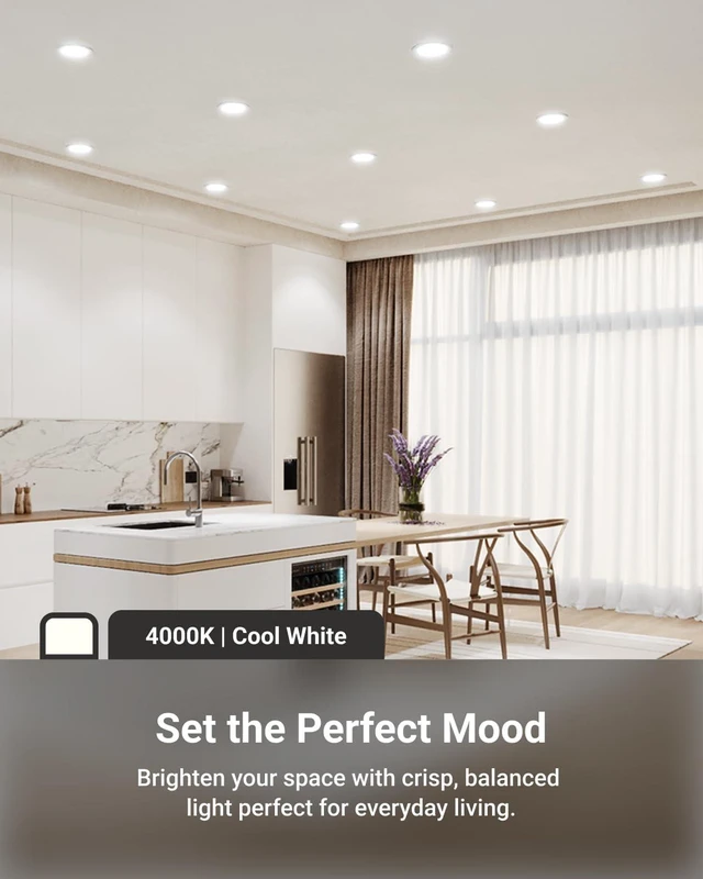 Alt view image 3 of 7 - Sunco 6 Pack 6 Inch Canless LED Ultra-Slim Recessed Light, 14W-100W