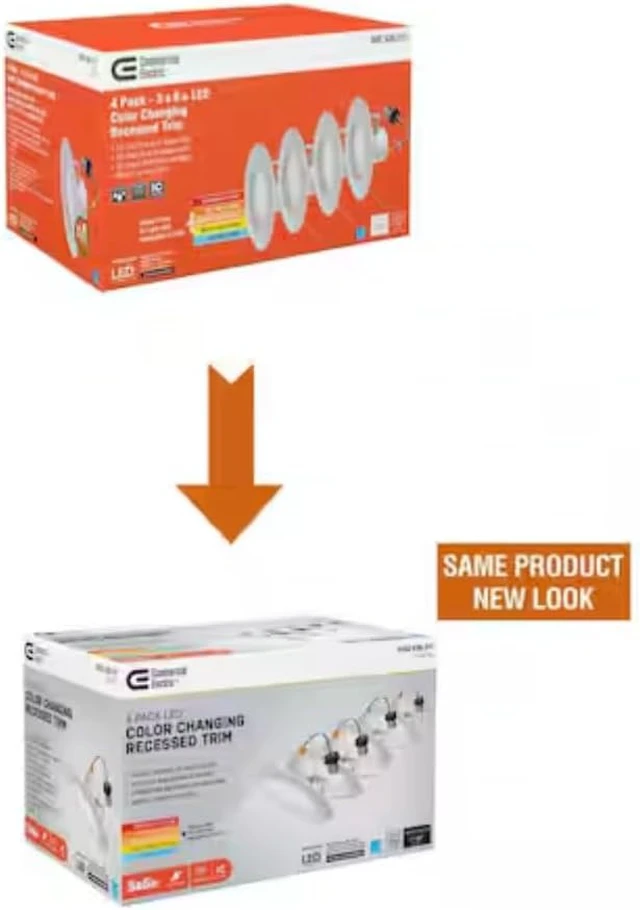 Alt view image 3 of 3 - Commercial Electric 5/6 in. Matte White Integrated LED Recessed Trim 5-Ways Color Changing with Switch