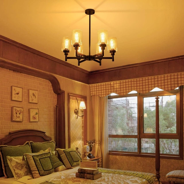 Alt view image 4 of 7 - Black Farmhouse Chandeliers for Dining Room Light Fixtures Over Table