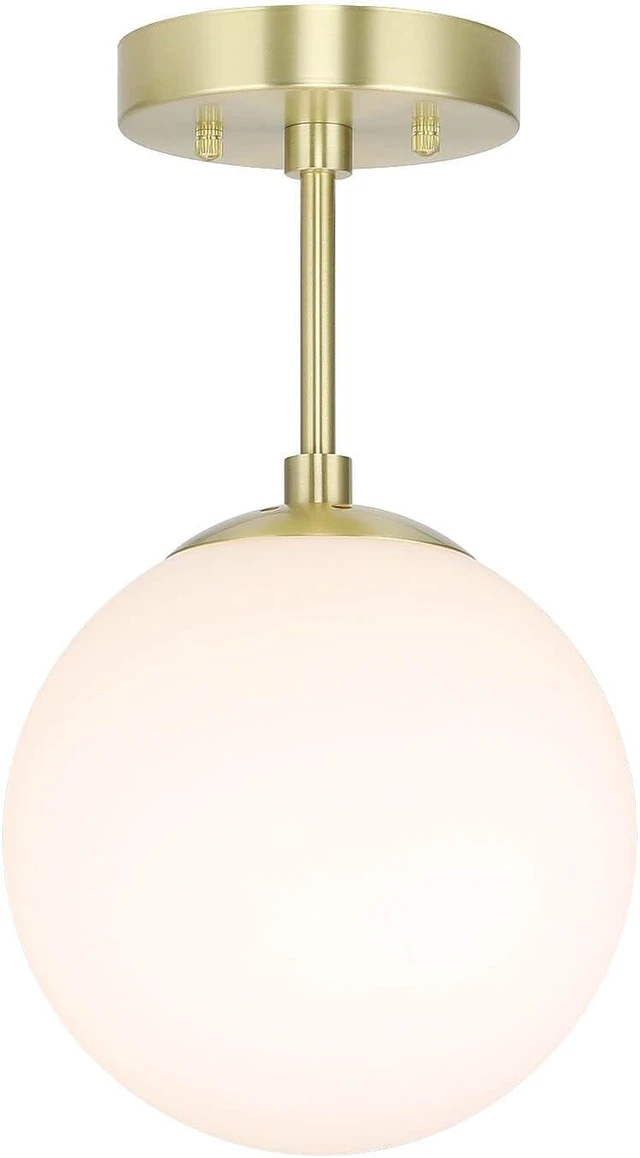 Main image of XiNBEi Lighting 8" Globe Ceiling Light Semi Flush Mount Brass for Hallway