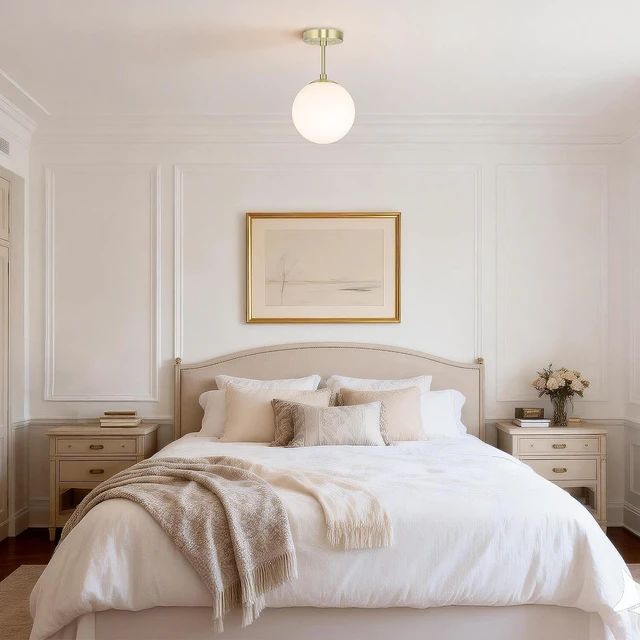 Alt view image 6 of 7 - XiNBEi Lighting 8" Globe Ceiling Light Semi Flush Mount Brass for Hallway